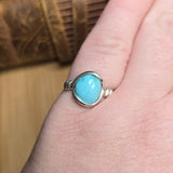 Natural Turquoise Ring sz 8 – Robin Egg Blue Stone in Sterling Silver