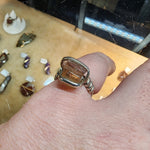 Rough Watermelon Tourmaline Crystal Ring in Sterling Silver Ring Sz 6