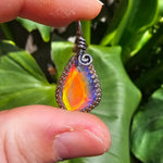 Double Sided Faceted Fiery Aurora Opal Pendant In Antiqued Sterling Silver - Rock Your World 