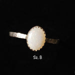 Oval Australian Precious Opal Ring in Sterling Silver Various Sizes