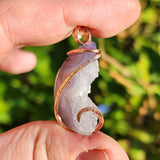 Violet Geode Pendant – Quartz Crystal Bloom in 14kt Rose Gold Fill