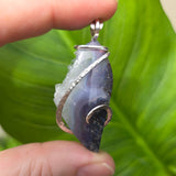 Purple Red Agate Crystal Pendant – Sterling Silver One-of-a-Kind