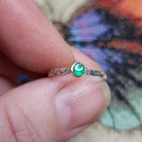 Emerald Stacking Ring in Sterling Silver Sz 5.5