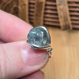 Raw Blue Zircon Ring sz 5.5 Sterling Silver – Natural Crystal Brilliance
