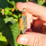 Golden Marcasite Carnelian Pendant – Ombre Flame in Sterling Silver
