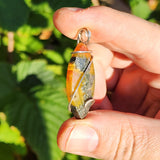 Golden Marcasite Carnelian Pendant – Ombre Flame in Sterling Silver