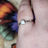 Australian Precious Opal Ring in Sterling Silver Size 7.75