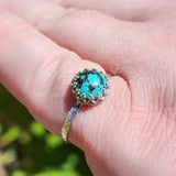 Natural Turquoise Ring Size 9 – Sterling Silver with Bold Black Matrix