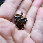 Rainbow Mexican Fire Agate Pendant in 14kt Yellow Gold Fill