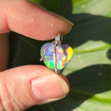 Aurora Opal Light Heart Pendant – Sterling Silver