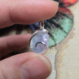 UV-Reactive Lavender Moon Quartz Pendant – 6ct Tension Set Sterling Silver