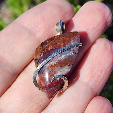 Oregon Jelly Bean Haystack Butte Jasper Pendant in 14kt Rose Gold Filled Pendant