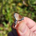 Oregon Sunstone Ring sz 7.5 – Green Red Schiller Sterling Silver