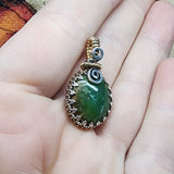 Brilliant Green Chrysoprase Pendant Necklace