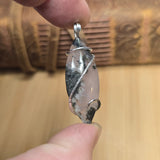 Lavender Moss Agate Pendant – Black Inclusions in Sterling Silver
