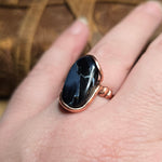 Pietersite Copper Ring sz Size 9.5 – Stormy Blue Fibrous Chatoyance
