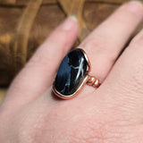 Pietersite Copper Ring sz Size 9.5 – Stormy Blue Fibrous Chatoyance
