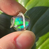 Aurora Opal Dark Heart Pendant – Sterling Silver Pendant