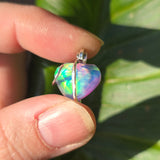 Aurora Opal Light Heart Pendant – Sterling Silver