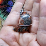 Red and Black Jasper Moon with Sterling Silver