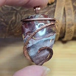 Picture Jasper Pendant – Dusty Pink Mauve + Lavender Scene in Copper