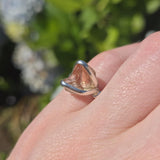 Raw Oregon Sunstone Ring with Schiller sz 6 - Sterling Silver