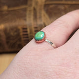 Turquoise Ring Size 9.5 – Apple Green to Teal Gradient in Copper + Silver
