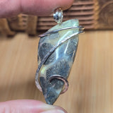 Marcasite Plume Agate Pendant in Sterling – Forged Embrace Setting