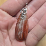 Carnelian Agate Pendant in Sterling Silver