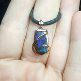 Australian Boulder Opal Pendant in 14kt Rose Gold Filled - Galaxy Drop