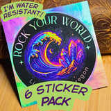 Rock Your World Holographic Sticker Waves + Crystals in Moonlight - 3in Sticker
