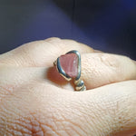 Pink Tourmaline Crystal Ring in Sterling Silver Sz 9