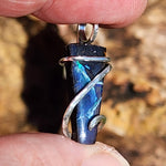 Boulder Opal Pendant Sterling Silver - Ribbons of Hidden Flash