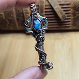 Boulder Opal Keepers Key – Sterling Silver + 14kt Rose Gold Fill
