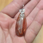 Carnelian Agate Pendant in Sterling Silver