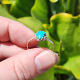 Natural Turquoise Ring sz 12 – Sterling Silver Hammered Band
