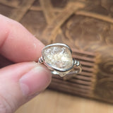 Raw Light Pink Oregon Sunstone Ring Size sz 11.5 - Sterling Silver