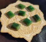 Rounded Domed Rectangle Green Nephrite Jade Cabochon A Grade