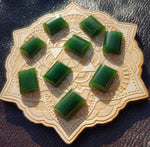 Rounded Domed Rectangle Gem Green Nephrite Jade Cabochon AAA Grade