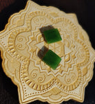 Bright Green Nephrite Jade Tile Flat Cabochon Pair #3 AAA Grade 14x12mm