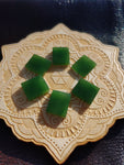 Bright Green Nephrite Jade Tile Flat Cabochon 14x12mm AAA