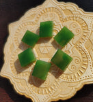 Bright Green Nephrite Jade Tile Flat Cabochon 14x12mm AAA