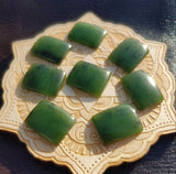 Rounded Rectangle Green Nephrite Jade Cabochon 20x16mm AA Grade
