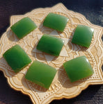 Rounded Rectangle Apple Green Nephrite Jade Cabochon 20x16mm AAA Grade