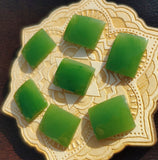 Rounded Rectangle Apple Green Nephrite Jade Cabochon 20x16mm AAA Grade