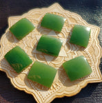 Rounded Rectangle Apple Green Nephrite Jade Cabochon 20x16mm AAA Grade