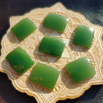 Rounded Rectangle Apple Green Nephrite Jade Cabochon 20x16mm AAA Grade