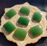 Rounded Rectangle Apple Green Nephrite Jade Cabochon 20x16mm AAA Grade