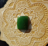Bright Green Rounded Rectangle Nephrite Jade Cabochon 20x16mm AAA - Imperfect
