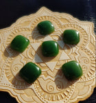 Rounded Square Deep Green Nephrite Jade Cabochon 14x14mm AAA Grade
